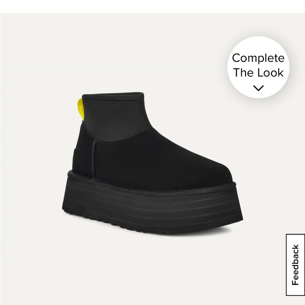 UGG Black Ankle Boots with Yellow Accent